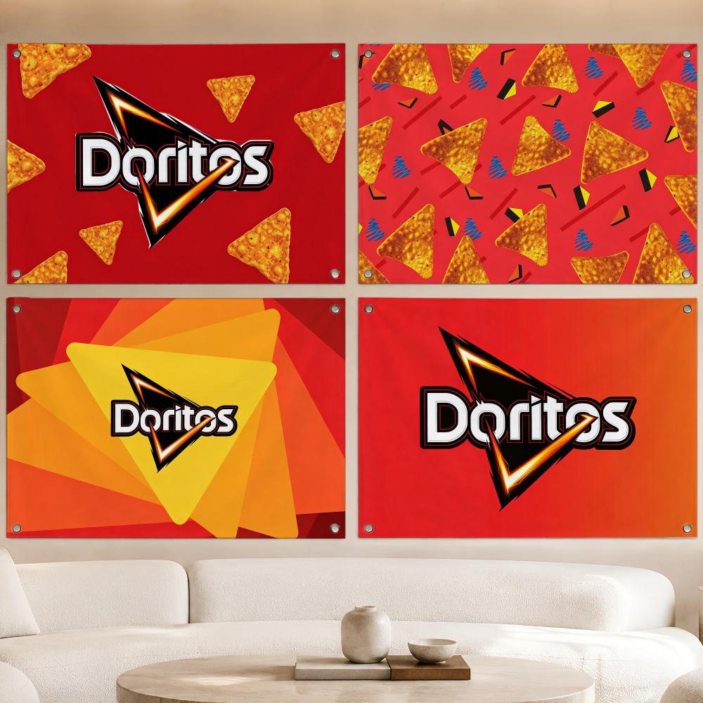 Food Snacks Banner - Chrupiąca przekąska, kolorowe flagi Doritos, baner,
