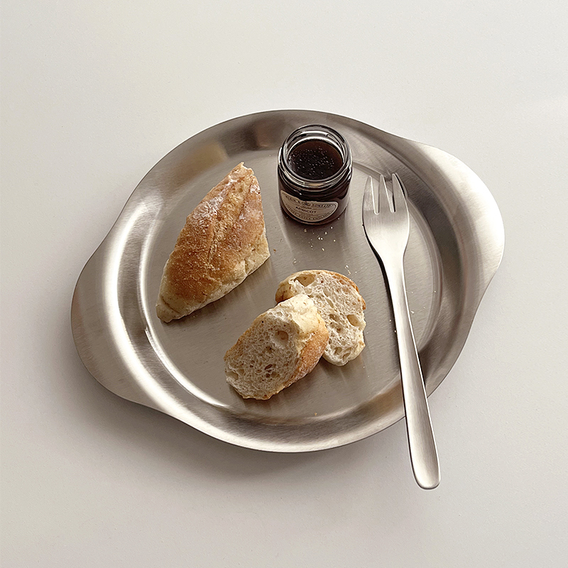 Food Snacks To Eat - Talerz ze stali nierdzewnej 304, metalowy