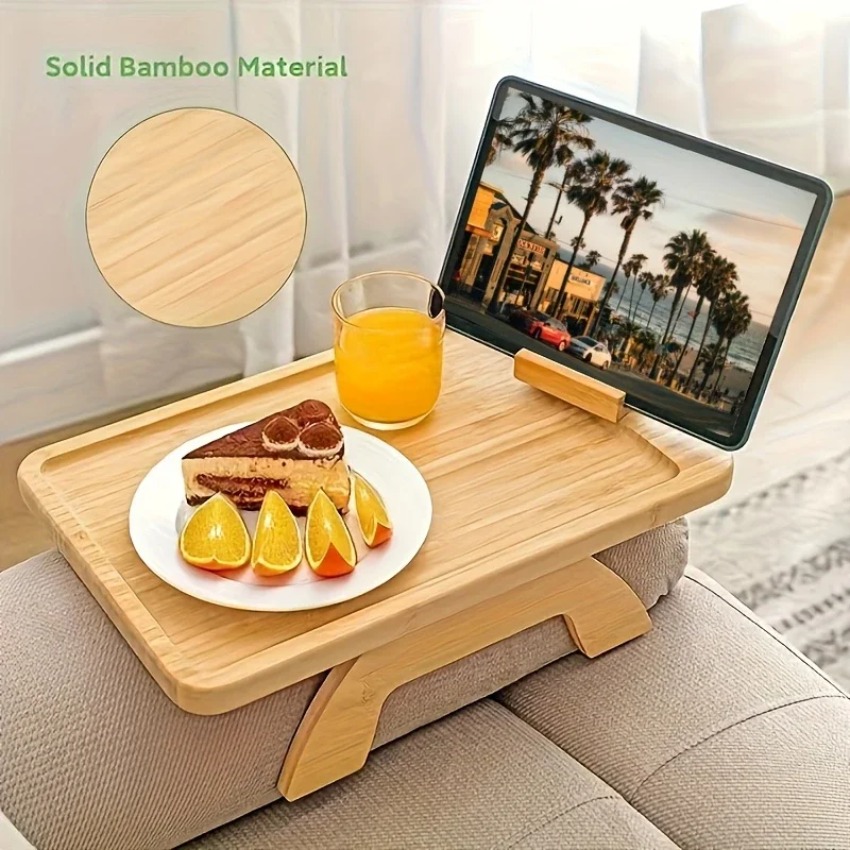 Food Snacks To Eat - Drewniana składana taca na sofę z