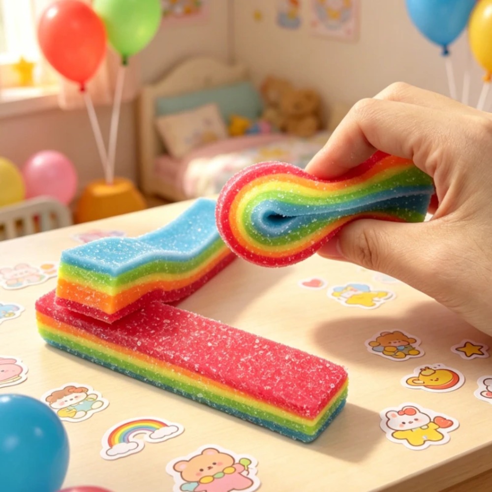 Miękka, kolorowa piłeczka anty – Candy Sour Strip recenzja i cena