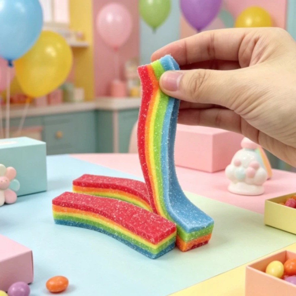 Miękka, kolorowa piłeczka anty – Candy Sour Strip recenzja i cena
