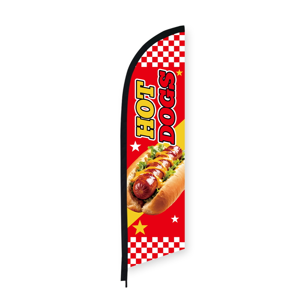 HOT DOGS Flaga z piórami Chleb – Food Snacks Banner recenzja i cena