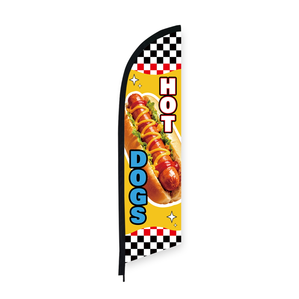 HOT DOGS Flaga z piórami Chleb – Food Snacks Banner recenzja i cena