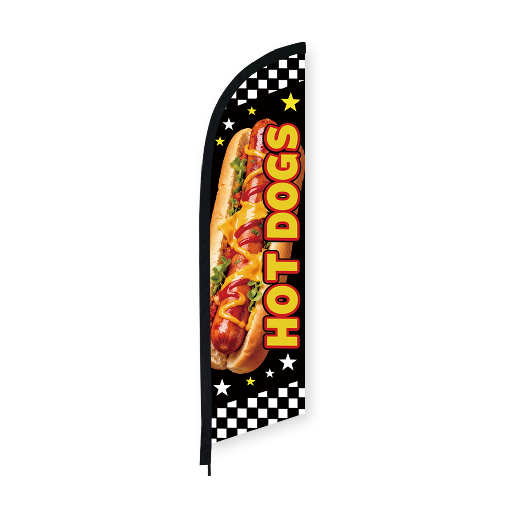 HOT DOGS Flaga z piórami Chleb – Food Snacks Banner recenzja i cena